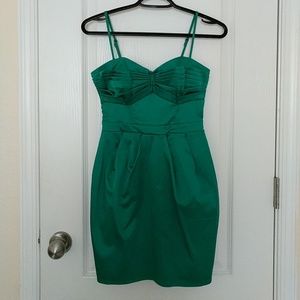 Green slip dress